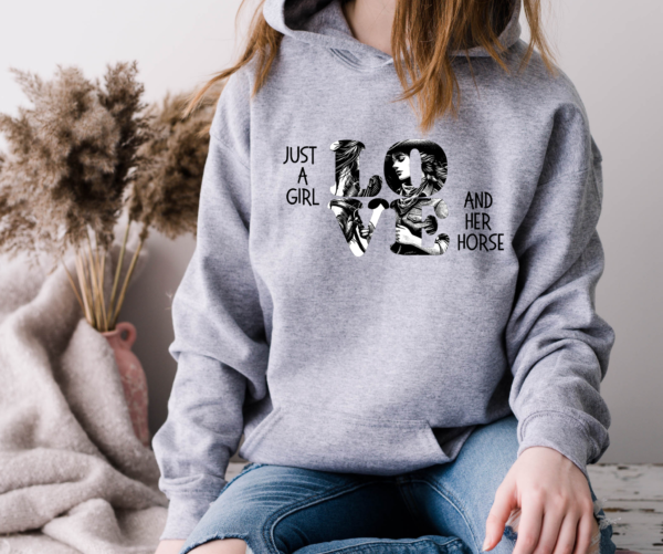 "Just a Girl and Her Horse: Cozy Hoodies in 7 Colors – Limited Time Offer & Free Shipping!"