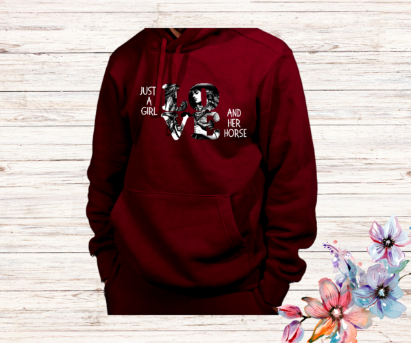 "Just a Girl and Her Horse: Cozy Hoodies in 7 Colors – Limited Time Offer & Free Shipping!" - Image 5