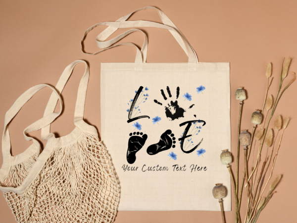 "Personalized Baby Love Tote Bag – Perfect for New Moms; Baby Shower Gifts!" - Image 2