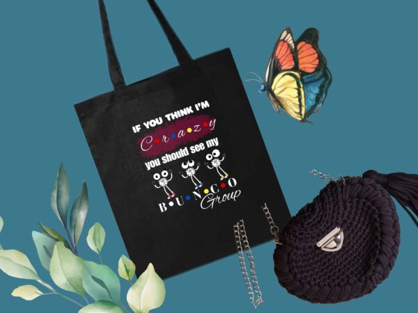 Funny Bunco Tote Bag with CRAZY Friends Theme