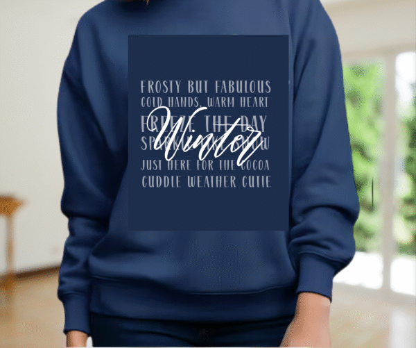 Winter Word Collage Sweatshirt – Cute & Cozy Winter Sayings - Image 7