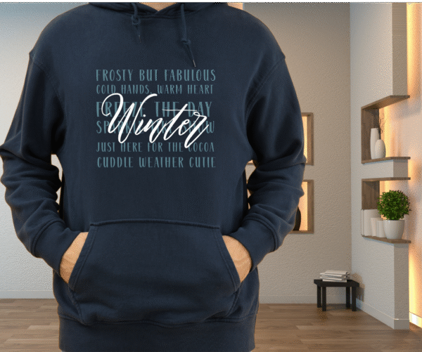 Winter Word Collage Hoodie – Frosty but Fabulous, Cozy  Stylish - Image 7