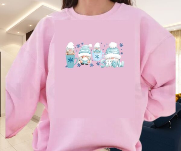 Winter Coffee Gnomes Sweatshirt | Cozy Coffee Lover Sweatshirt - Image 4