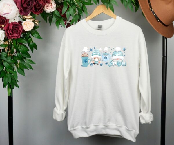 Winter Coffee Gnomes Sweatshirt | Cozy Coffee Lover Sweatshirt - Image 2
