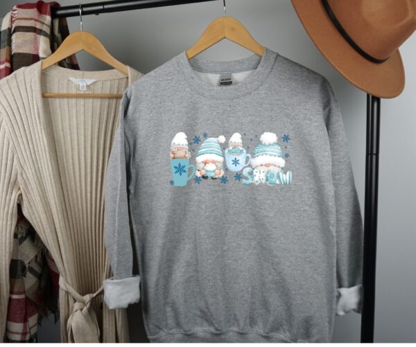 Winter Coffee Gnomes Sweatshirt | Cozy Coffee Lover Sweatshirt - Image 3