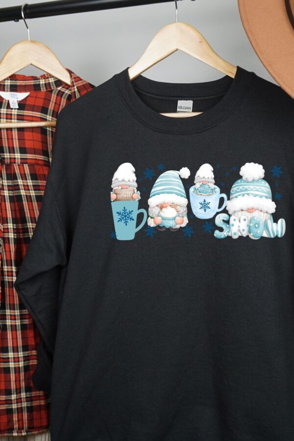 Winter Coffee Gnomes Sweatshirt – cozy winter sweatshirt with coffee and gnome design