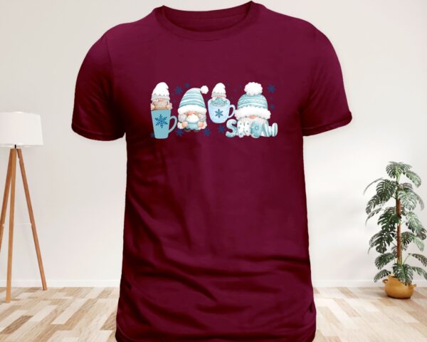 Winter Coffee Gnomes T-Shirt – Cozy, Fun, and Whimsical Coffee Lover Tee - Image 6