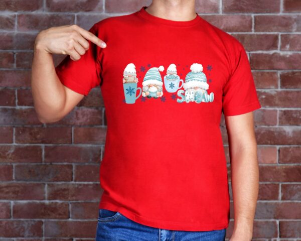 Winter Coffee Gnomes T-Shirt – Cozy, Fun, and Whimsical Coffee Lover Tee - Image 5