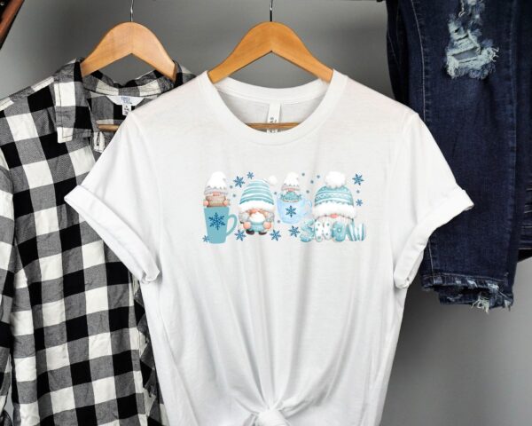Winter Coffee Gnomes T-Shirt – Cozy, Fun, and Whimsical Coffee Lover Tee - Image 3
