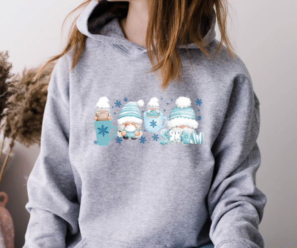 Winter Coffee Gnomes Hoodie Cozy Gnome Hoodie for Coffee Lovers & Winter Vibes - Image 3