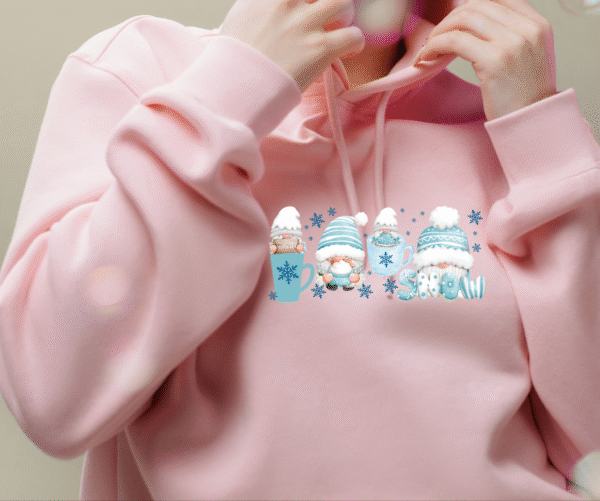Winter Coffee Gnomes Hoodie Cozy Gnome Hoodie for Coffee Lovers & Winter Vibes - Image 4