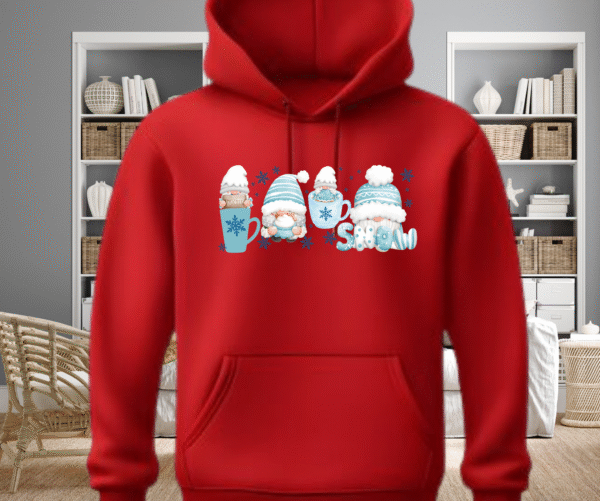Winter Coffee Gnomes Hoodie Cozy Gnome Hoodie for Coffee Lovers & Winter Vibes - Image 5