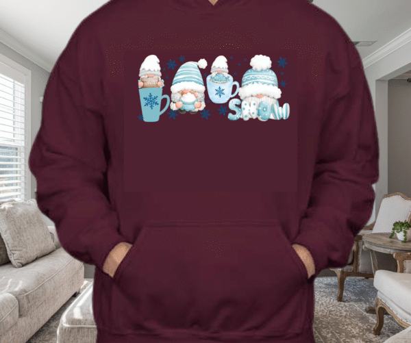 Winter Coffee Gnomes Hoodie Cozy Gnome Hoodie for Coffee Lovers & Winter Vibes - Image 6