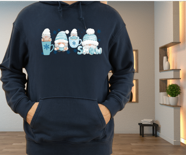Winter Coffee Gnomes Hoodie Cozy Gnome Hoodie for Coffee Lovers & Winter Vibes - Image 7