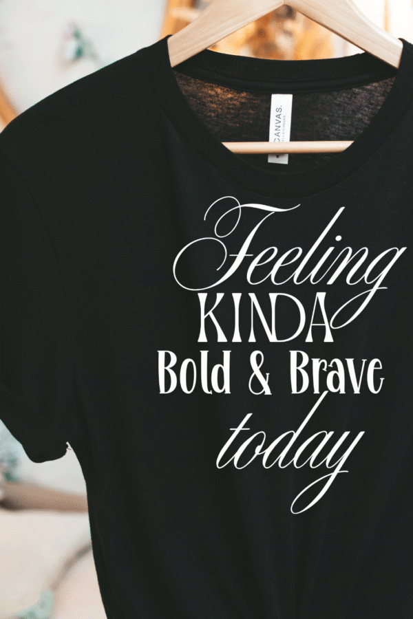 Inspirational motivational hoodie with bold brave today text design