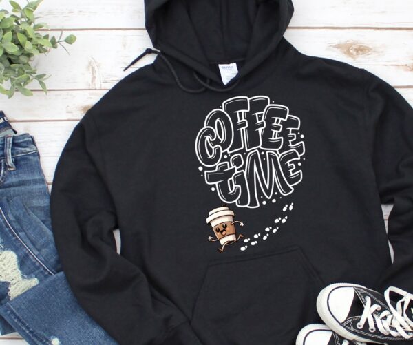 Coffee Time Shirt | Fun Bubble Letter Tee & Hoodie for Coffee Lovers
